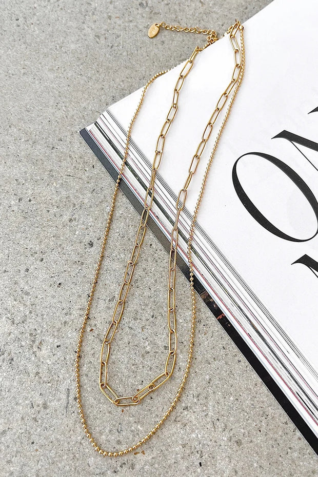 Dani Kettenhalsketten-Set - Gold im modernen Stil