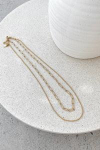 Dani Kettenhalsketten-Set - Gold im modernen Stil