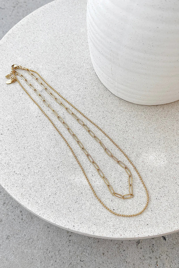 Dani Kettenhalsketten-Set - Gold im modernen Stil