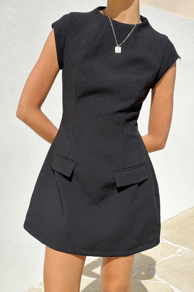 Thea Kurzes Kleid - Schwarz
