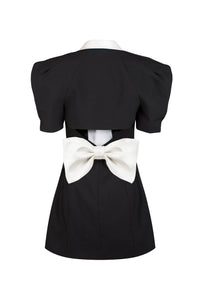 Elsie rückenfreies Minikleid mit V-Neck und Schleife