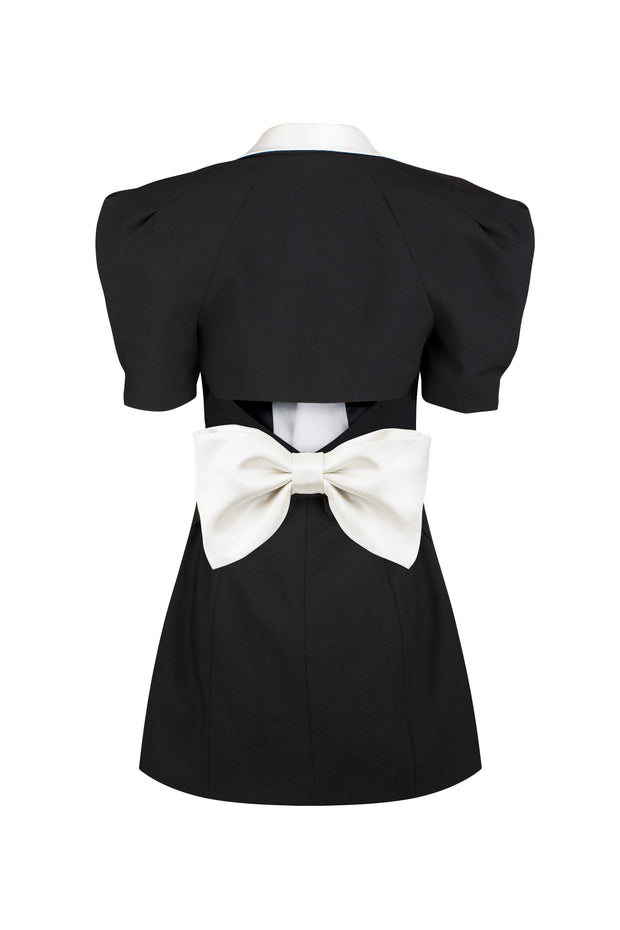 Elsie rückenfreies Minikleid mit V-Neck und Schleife
