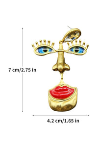 Ohrstecker mit Retro-Gesicht „Böse Augen“ im modernen Stil