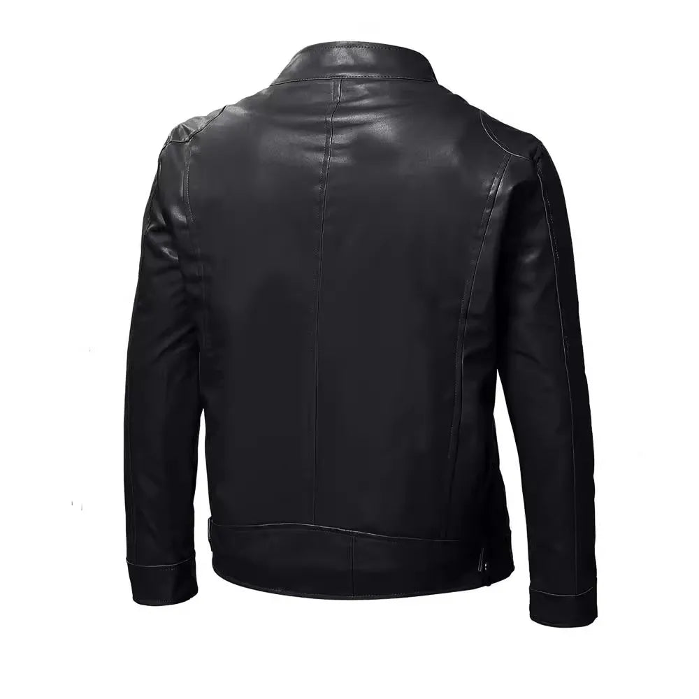 Biker-Lederjacke mit klassischer Linienführung