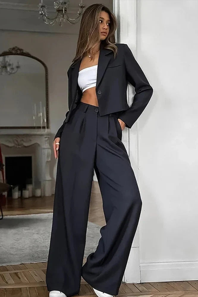 Herbst Winter Solide Büro Hosen Set im modernen Stil