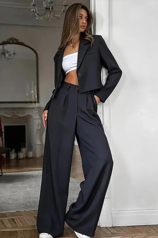 Herbst Winter Solide Büro Hosen Set im modernen Stil