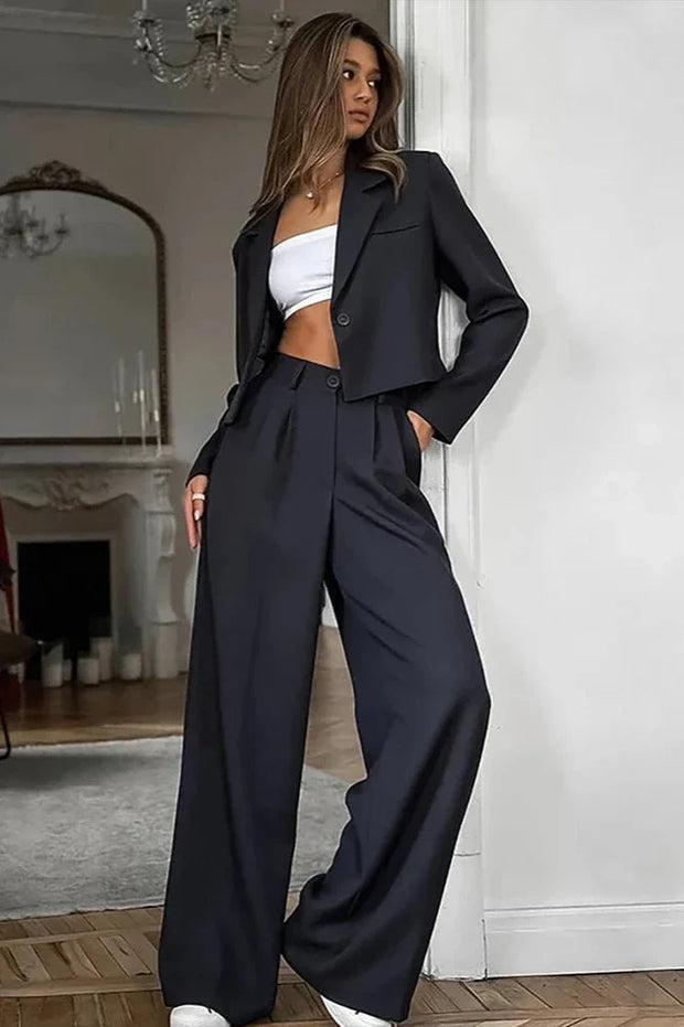 Herbst Winter Solide Büro Hosen Set im modernen Stil