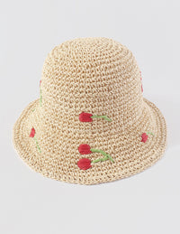 Gehäkelter Blumen-Bucket-Hut im modernen Stil