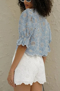 Elegante bestickte Blusentop