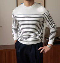 Pullover aus Wollmischung mit Streifenmuster