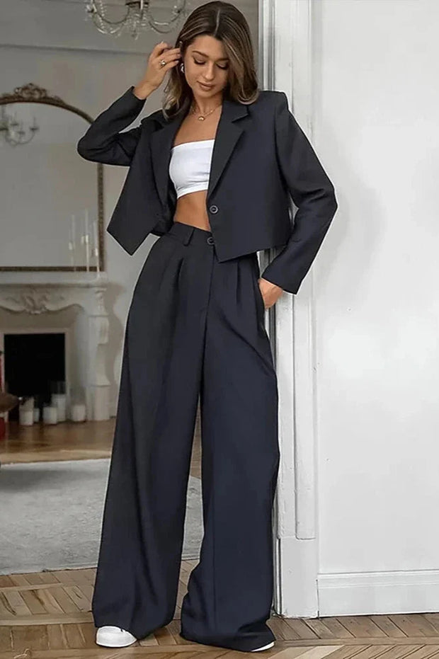 Herbst Winter Solide Büro Hosen Set im modernen Stil