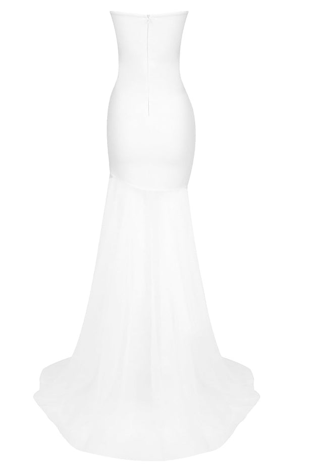 Trägerloses Kurzes Kleid „Veronica“ mit Kristallverzierung