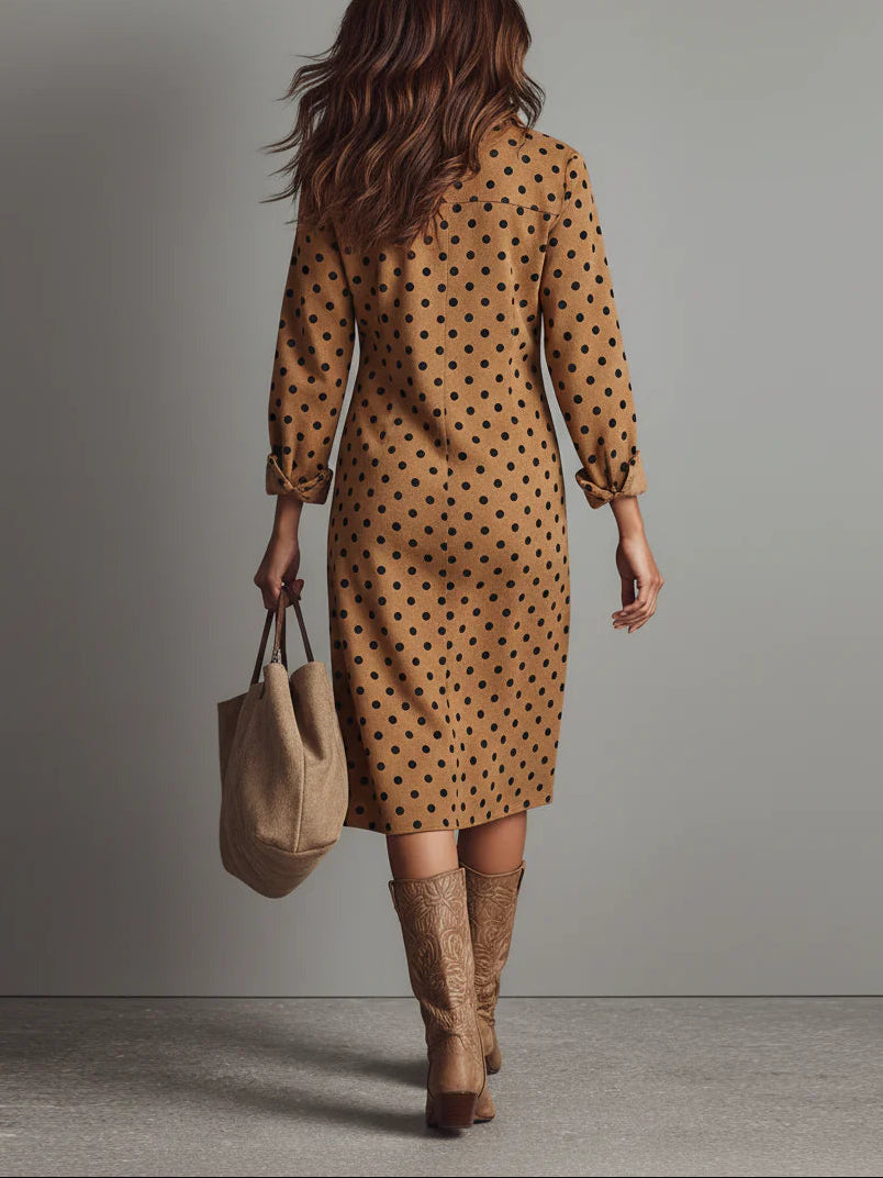 Midikleid aus Kunstwildleder mit Punktmuster