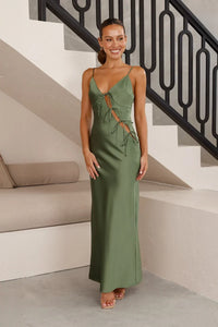 Isadora Langes Kleid - Olivgrün