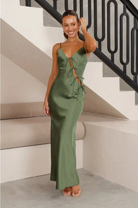 Isadora Langes Kleid - Olivgrün