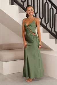 Isadora Langes Kleid - Olivgrün