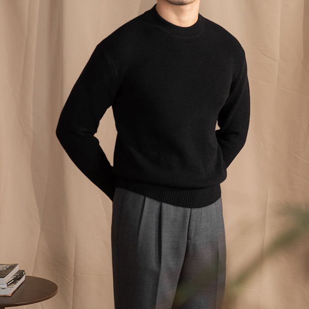 Pullover aus Wollmischung mit Rippstruktur