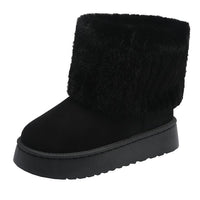 Winterliche Damenstiefeletten mit Plüschrand - Auralyn