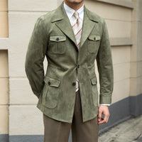 Jacke aus Kunstwildleder mit Reverskragen