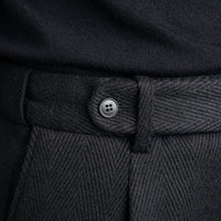 Hose aus Wollmischung mit Fischgrätmuster