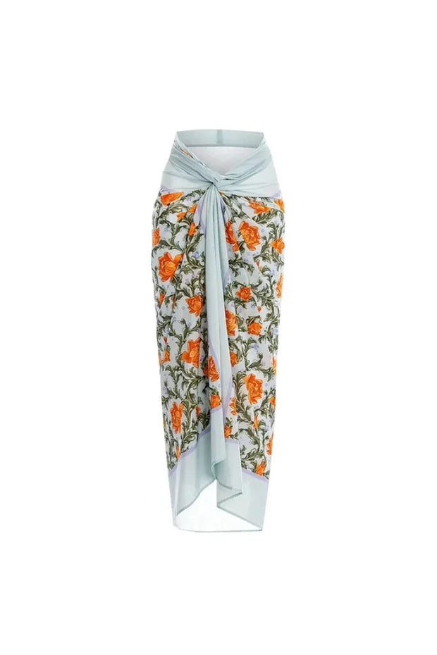 Neckholder Rückenfreier Badeanzug mit 3D-Blumen-Set