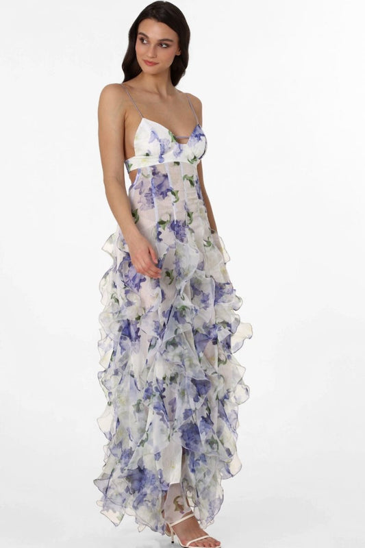 Transparentes Langes Kleid „Alexia“ mit Rüschen