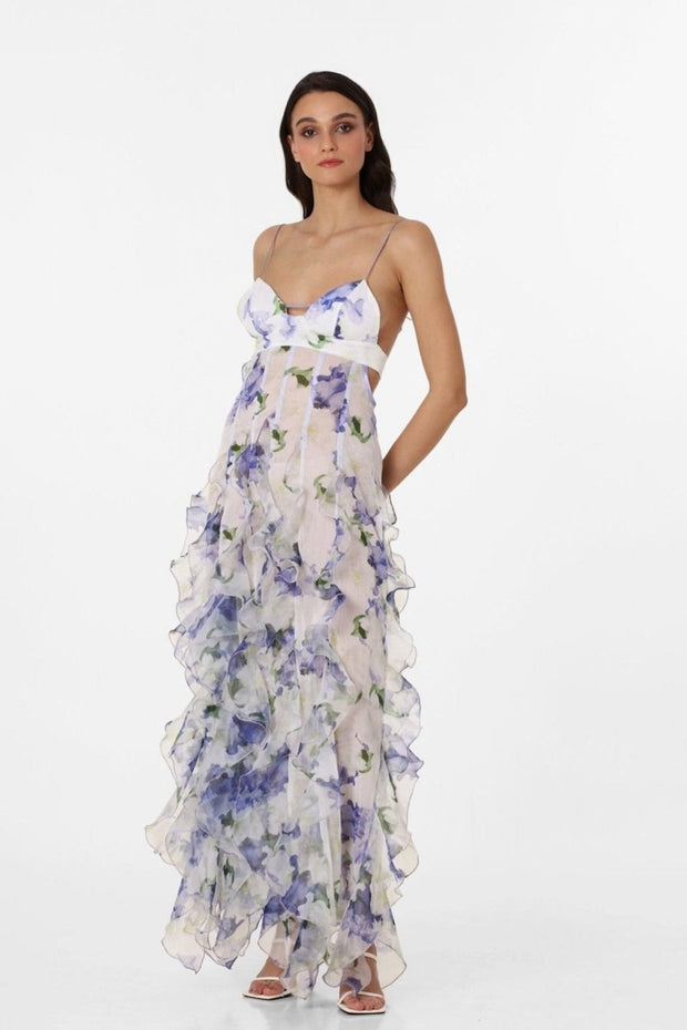 Transparentes Langes Kleid „Alexia“ mit Rüschen
