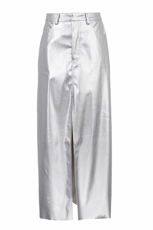 Andrey – Maxi-Schlitzrock in Metallic im modernen Stil