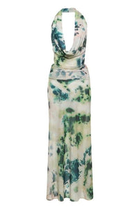 Bedrucktes Neckholder-Langes Kleid „Antonia“