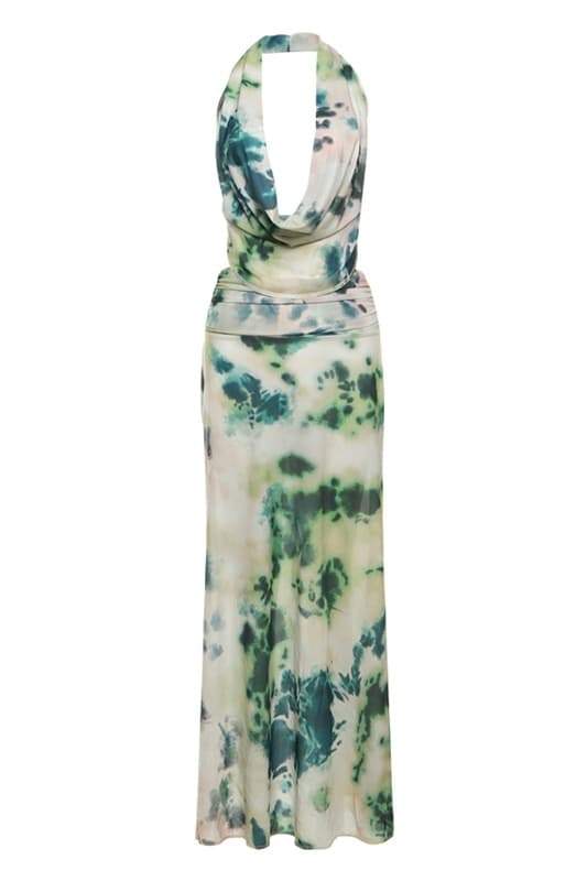 Bedrucktes Neckholder-Langes Kleid „Antonia“