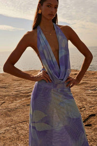 Bedrucktes Neckholder-Langes Kleid „Antonia“