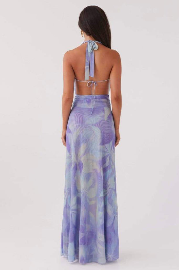 Bedrucktes Neckholder-Langes Kleid „Antonia“
