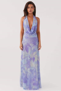 Bedrucktes Neckholder-Langes Kleid „Antonia“