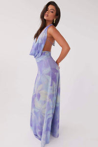 Bedrucktes Neckholder-Langes Kleid „Antonia“