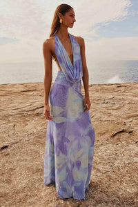 Bedrucktes Neckholder-Langes Kleid „Antonia“