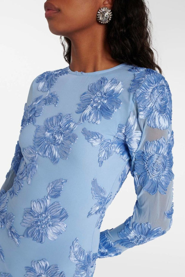 Rückenfreies, besticktes Netz-Kurzes Kleid „Aurora“