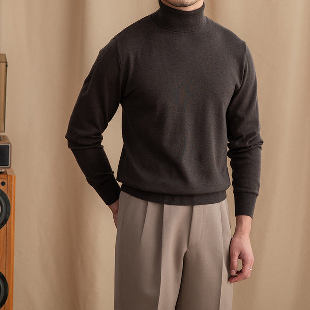 Pullover aus Wollmischung mit Rollkragen