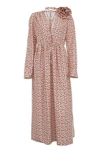 Bertha Blumen Midikleid mit V-Ausschnitt