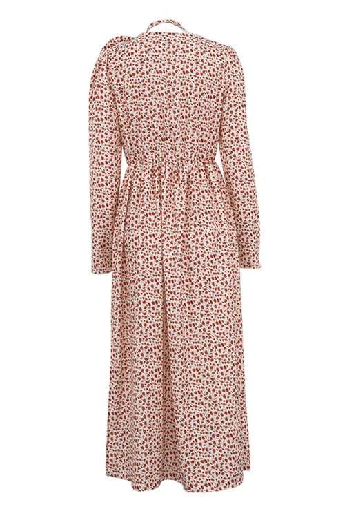 Bertha Blumen Midikleid mit V-Ausschnitt