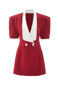 Elsie rückenfreies Minikleid mit V-Neck und Schleife