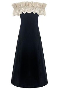 Bonnie – Schulterfreies Langes Kleid mit Rüschen