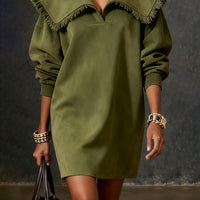 Western Retro Stil Herbst- und Winter-Neues Wildlederkleid