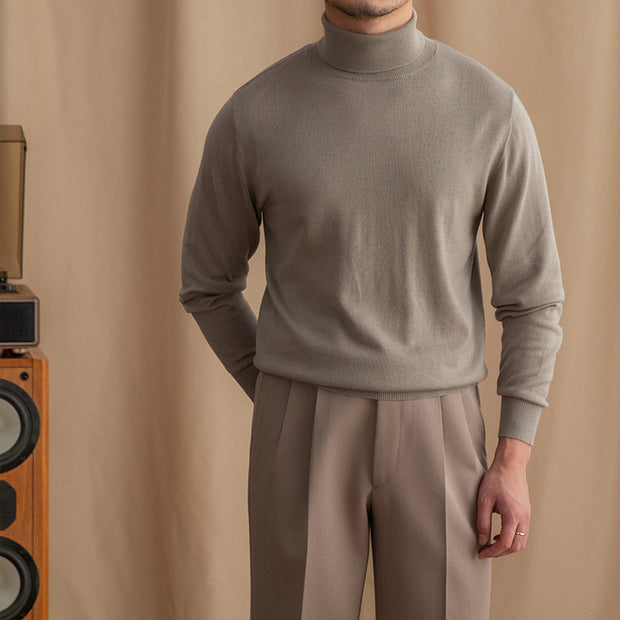 Pullover aus Wollmischung mit Rollkragen