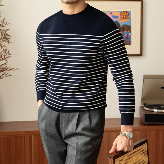 Pullover aus Wollmischung mit Streifenmuster