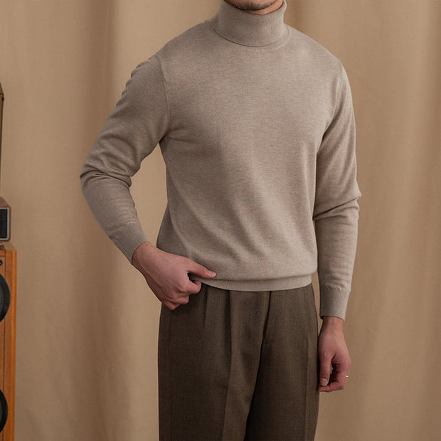 Pullover aus Wollmischung mit Rollkragen