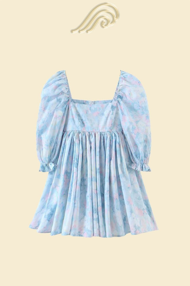 Clara Mini-Puppenkleid mit Rüschen und Aufdruck im modernen Stil