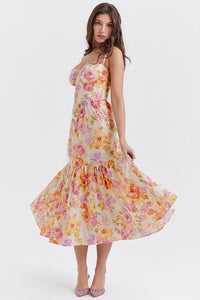 Ausgestelltes Midikleid „Cottie“ mit Muster