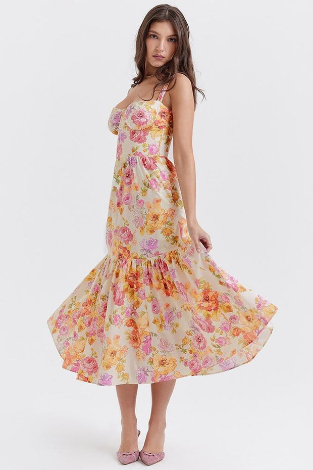 Ausgestelltes Midikleid „Cottie“ mit Muster