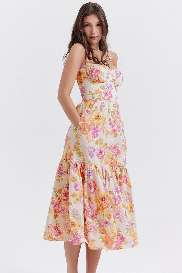 Ausgestelltes Midikleid „Cottie“ mit Muster