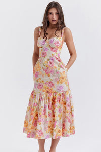 Ausgestelltes Midikleid „Cottie“ mit Muster